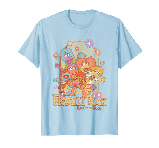 Fraggle Rock Back To The Rock Group Shot Vintage Chest Logo T-Shirt