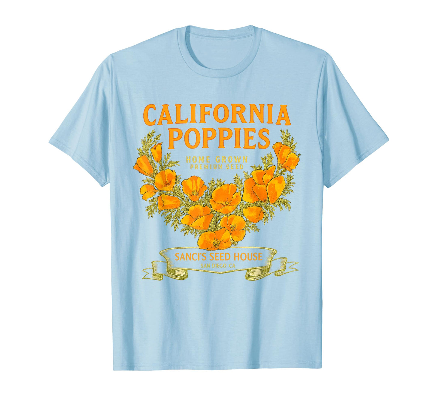 California Poppies Vintage Tee California Poppy Flowers T-Shirt
