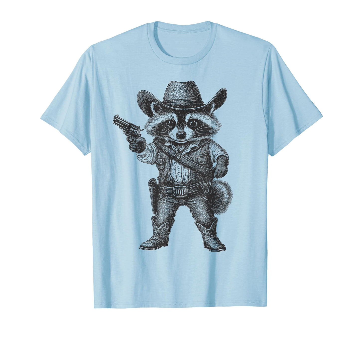 Raccoon Cowboy Hat Funny Western Cute Raccoon Lover Vintage T-Shirt