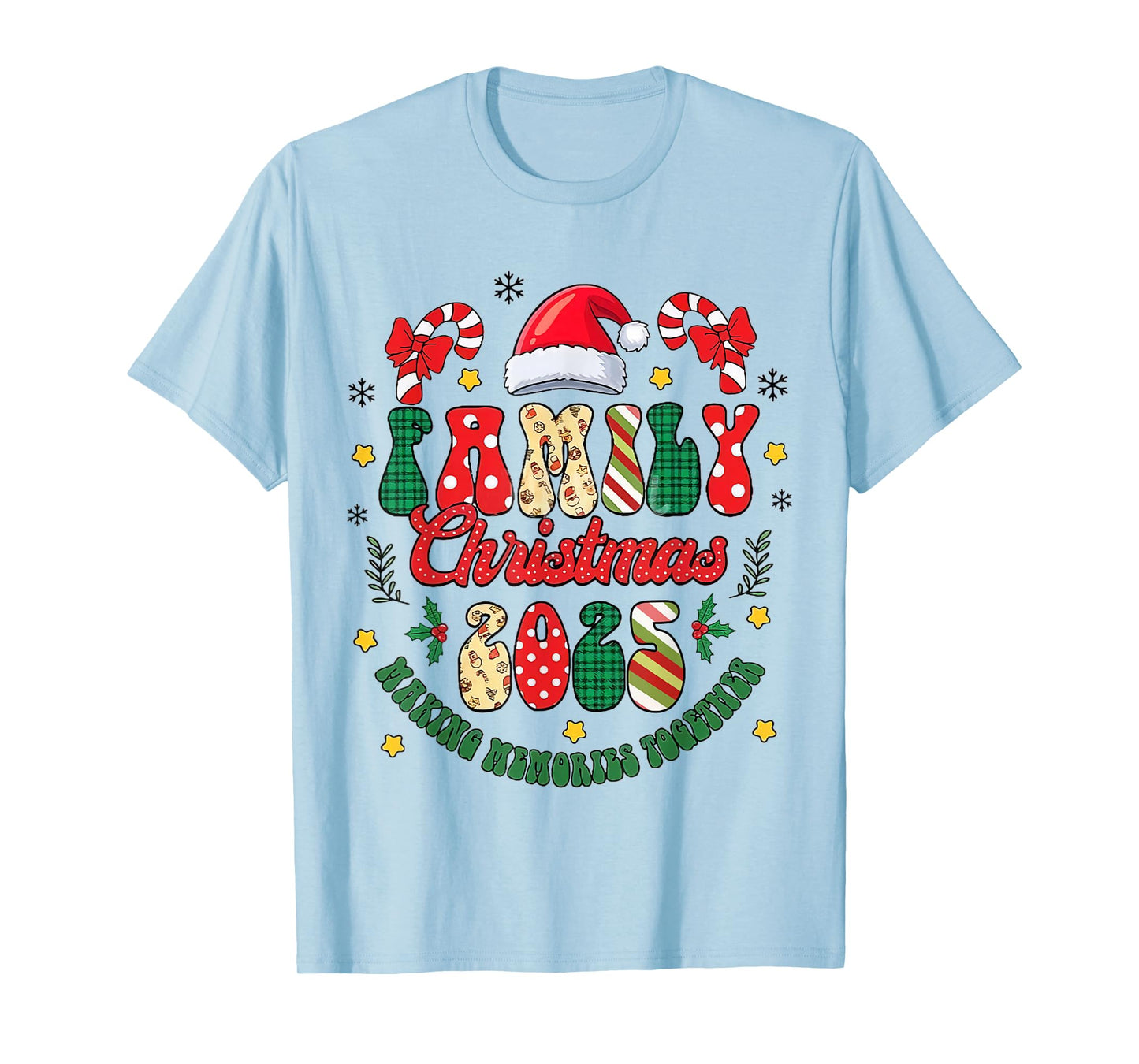 Family Christmas 2025 Santa Hat Matching Outfit Xmas Squad T-Shirt