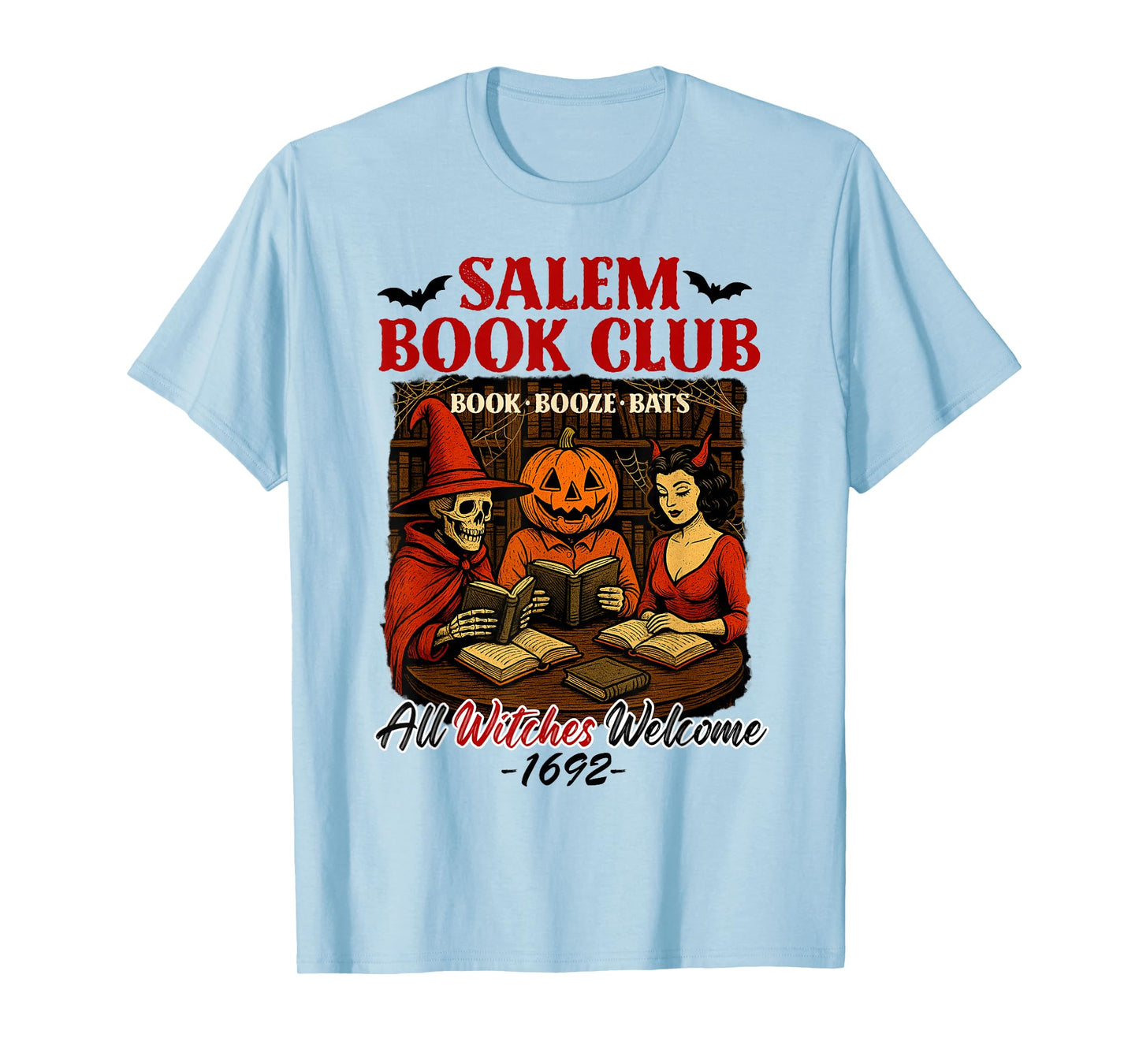 Halloween Vibes Spooky Reading Lover Bookish Salem Book Club T-Shirt