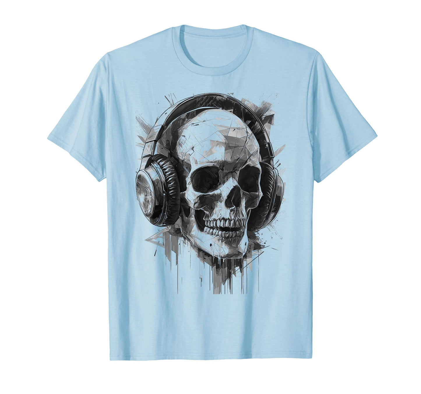 Skull with Headphones | Minimalist Design | Graphic T-Shirt