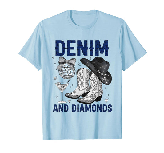 Denim and Diamonds Western Women Boots Jeans Rodeo Cowgirl T-Shirt