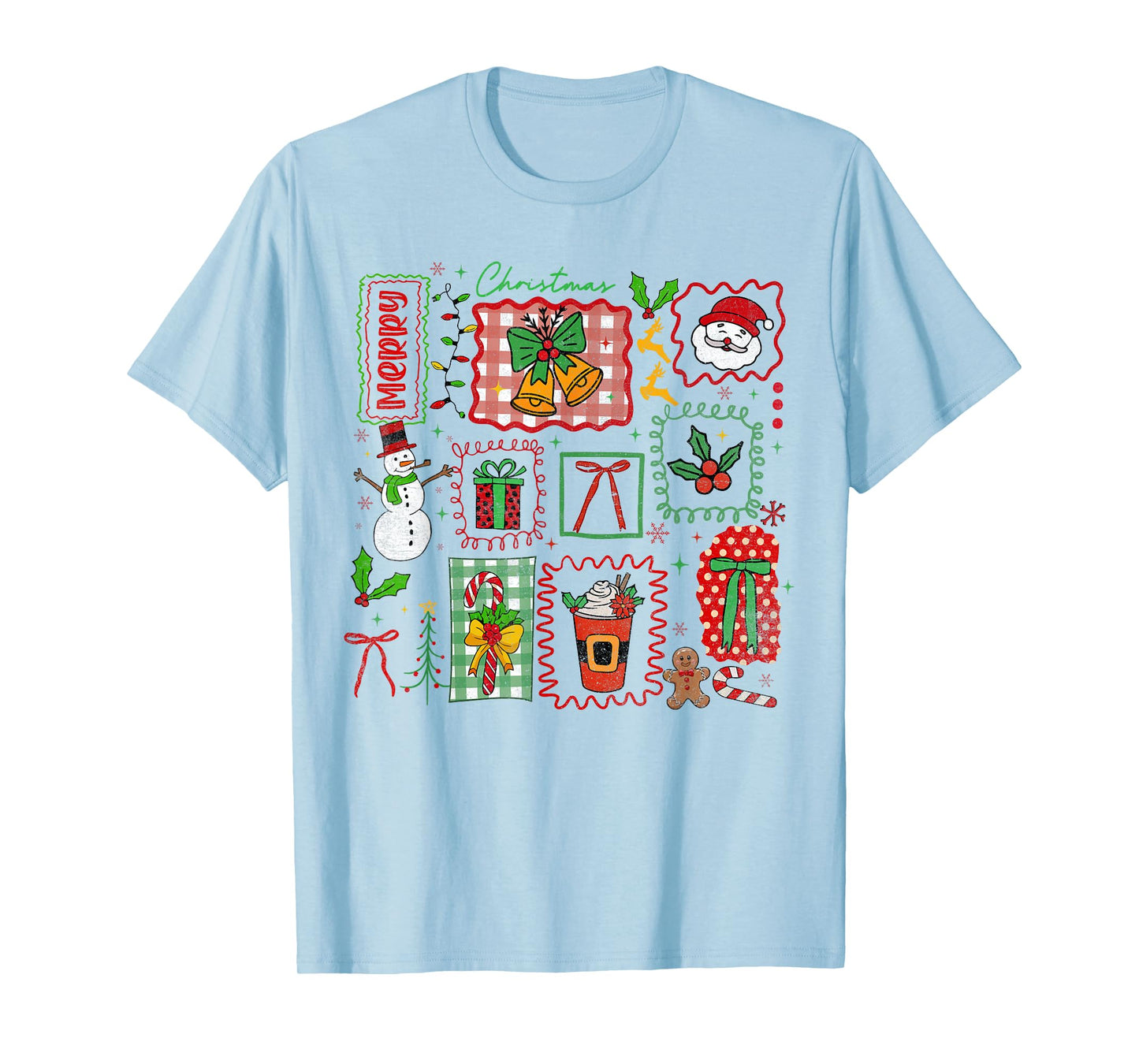 Merry Christmas Bow Coquette Preppy Cute Xmas Women Kids T-Shirt