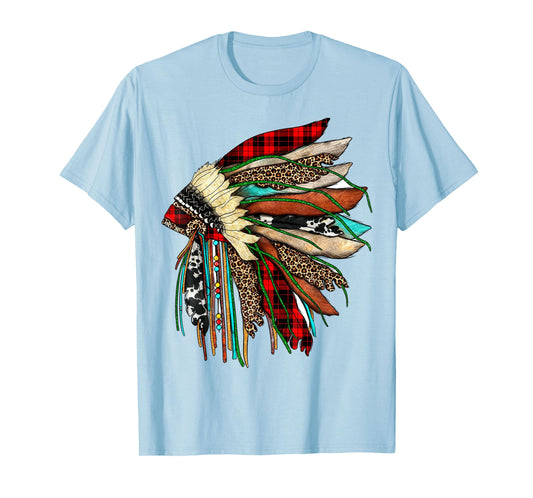 Headdress Native Indian Warrior Chief Vintage Design T-Shirt