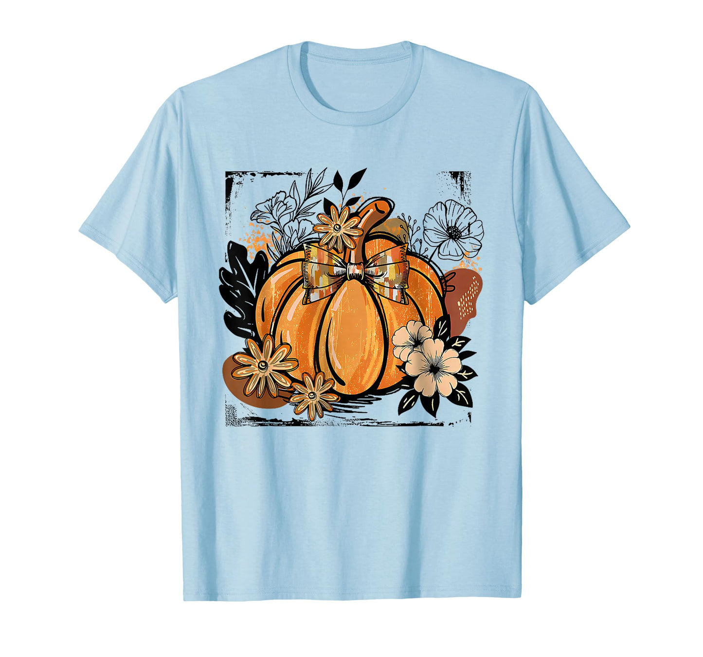 Floral Fall Pumpkin Boho Pumpkin Coquette Vintage Autumn T-Shirt