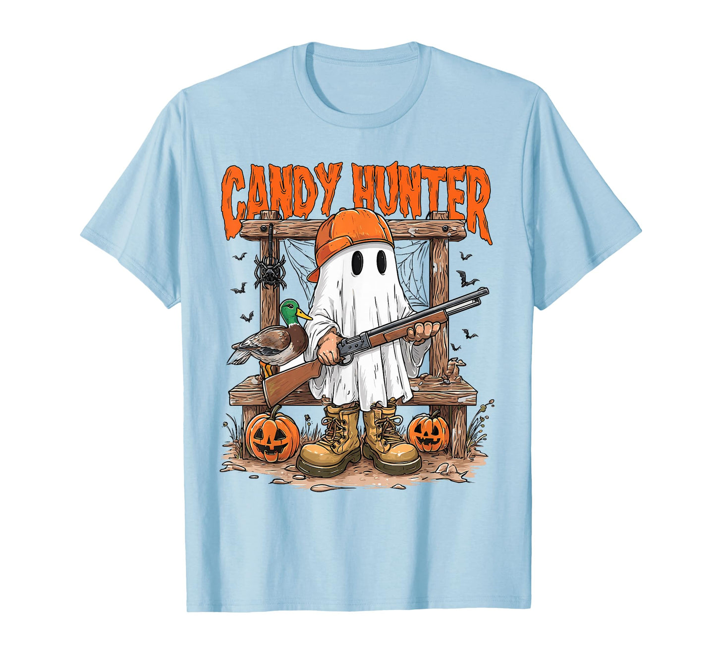 Candy Hunter Camo Ghost Funny Halloween Hunting Season Boys T-Shirt
