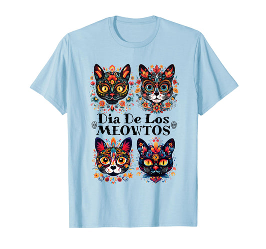 Sugar Skull Cats Dia De Los Meowtos Muertos Day of the Dead T-Shirt