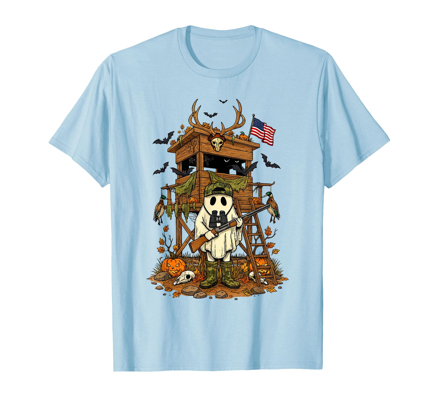 Halloween Vibes Spooky Season Boo Ghost Camo Candy Hunter T-Shirt