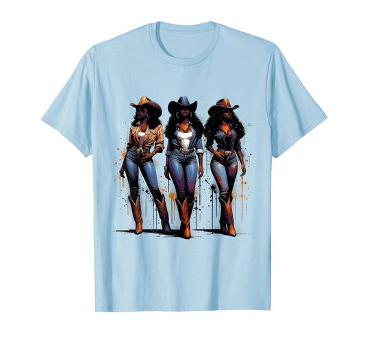 Melanin Rodeo Queen Black Cowgirl African American Western T-Shirt
