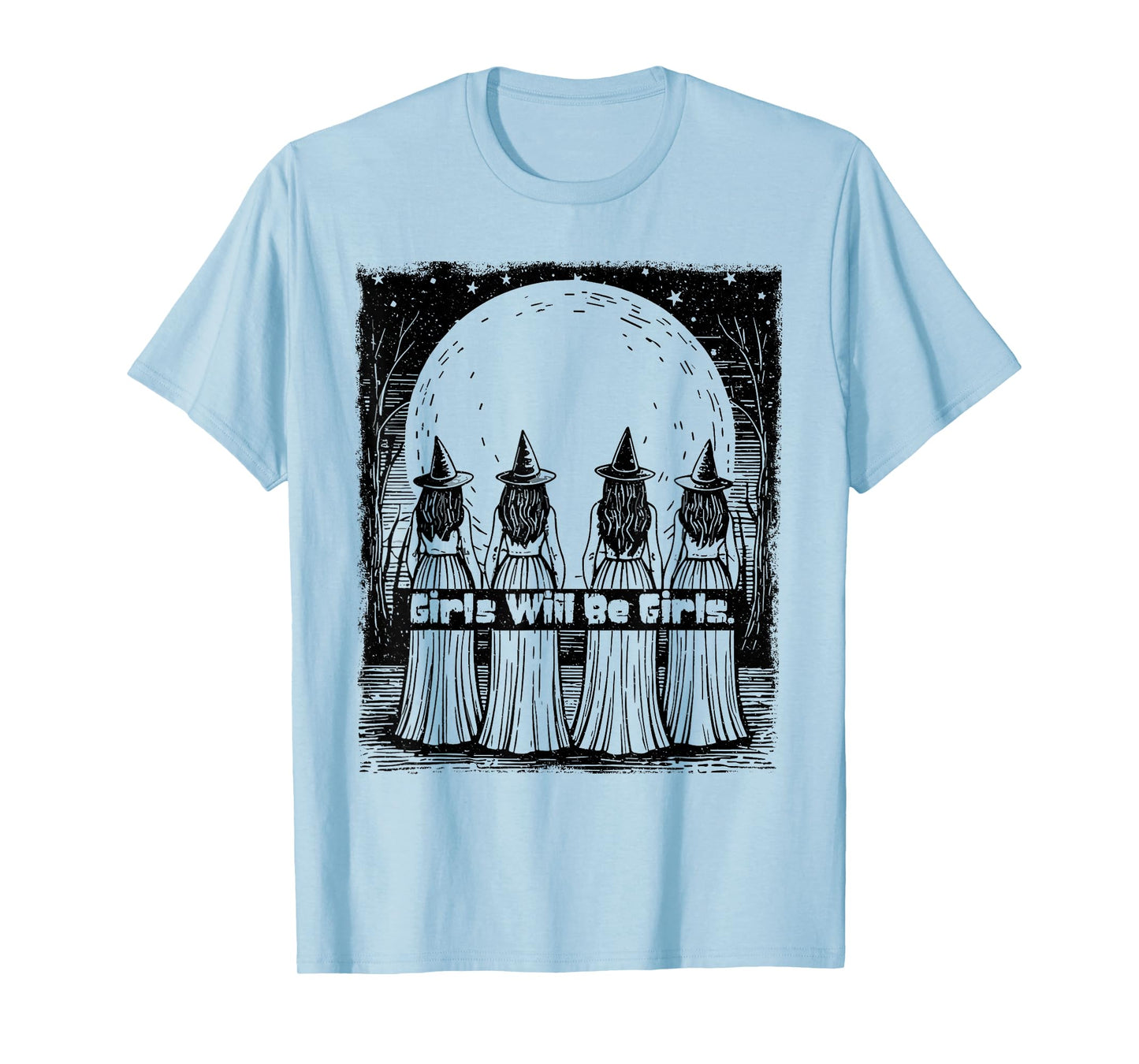 Retro Halloween Girls Witches Spooky Season Witchy Vibes T-Shirt