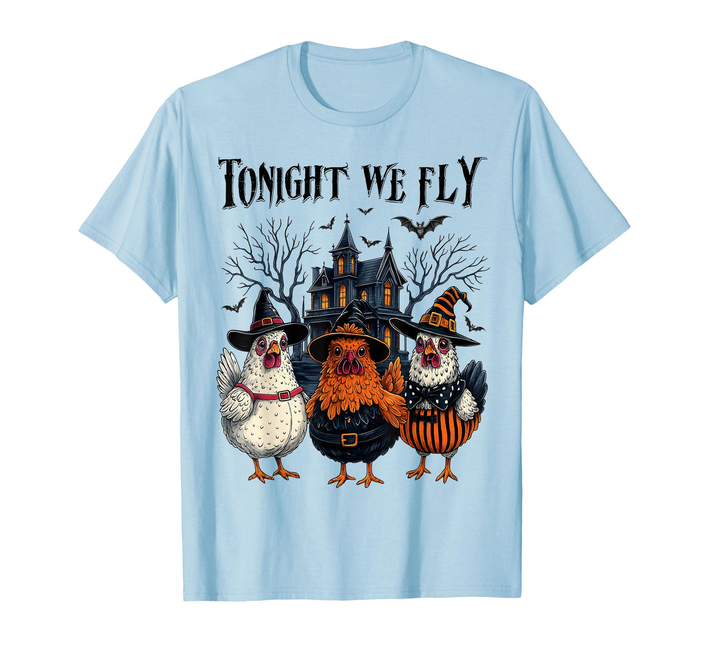 Tonight We Fly Funny Chicken Spooky Season Farm Halloween T-Shirt