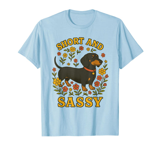 Short and Sassy Dachshund Cottagecore Aesthetic Graphic T-Shirt