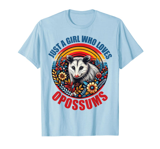 Girls Opossums-Shirt Kids Teen Just A Girl Who Loves Possum T-Shirt