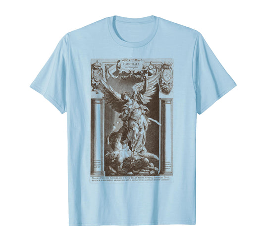 Saint Michael the Archangel Defeating Satan Christian T-Shirt