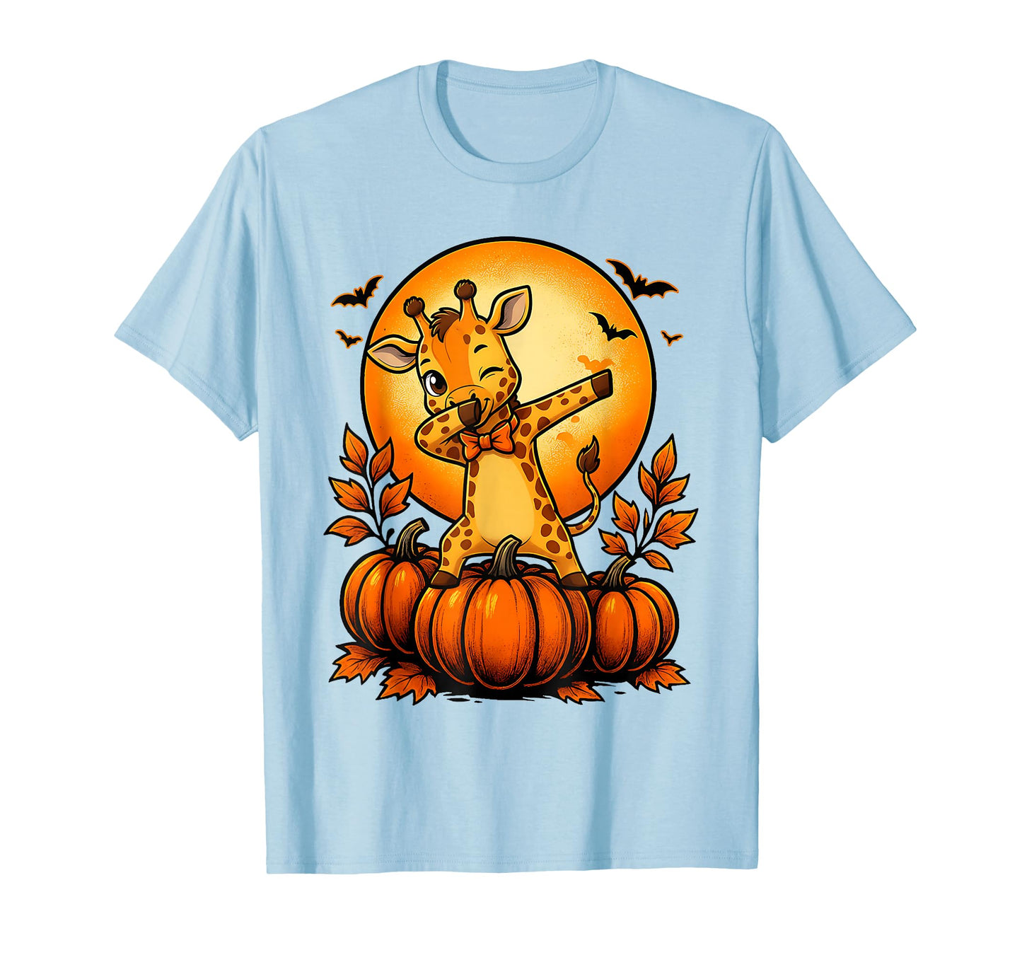 Dabbing Giraffe Lovers Pumpkin Halloween Fall Autumn Season T-Shirt
