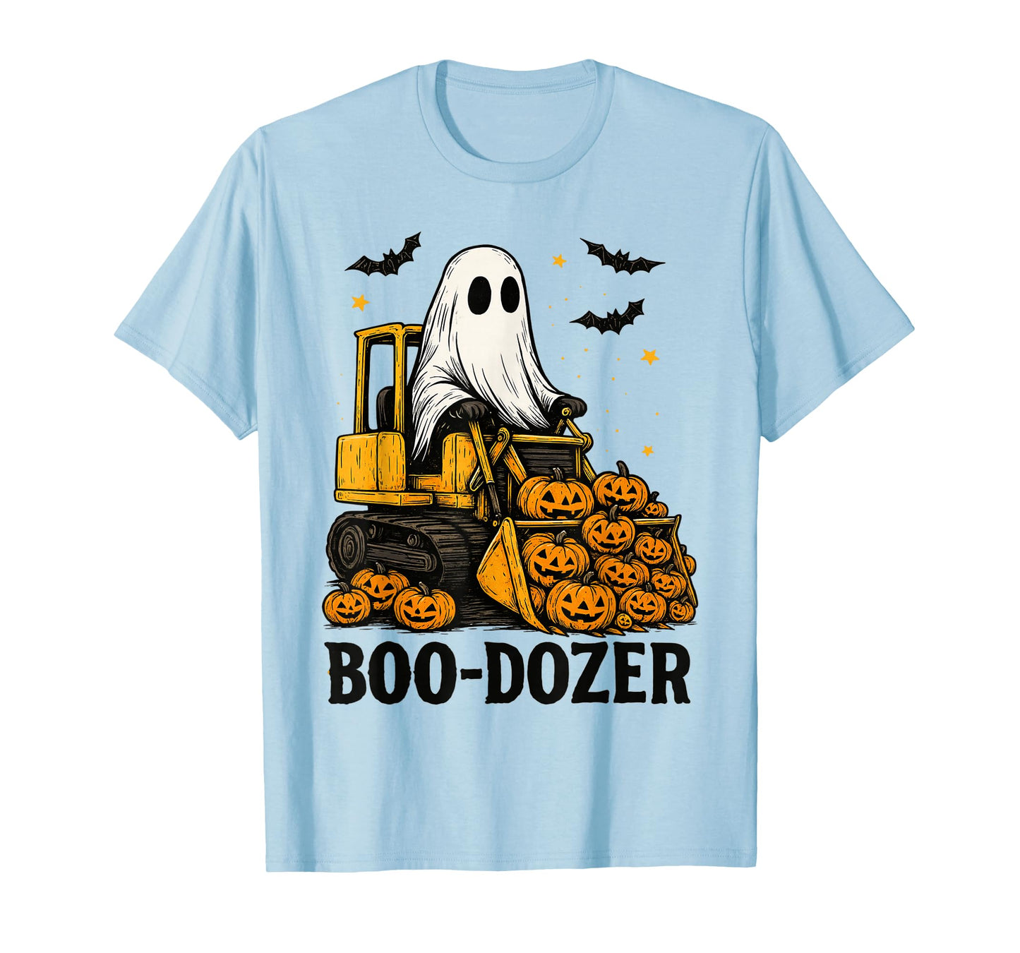 Funny Halloween Boo-Dozer Ghost Trucks Costume Party Kids T-Shirt