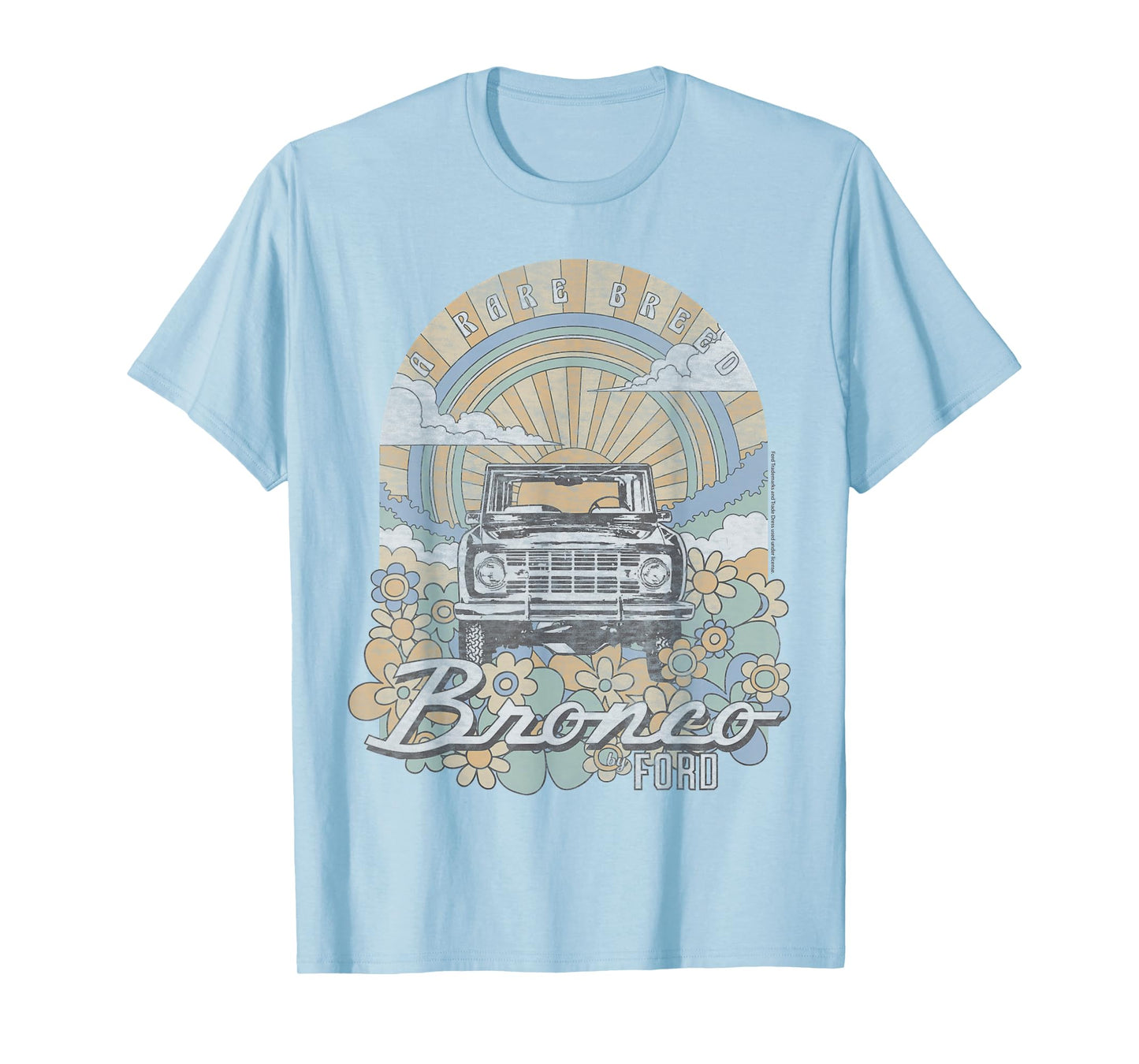 Ford - Bronco A Rare Breed Retro Flowers And Sun T-Shirt