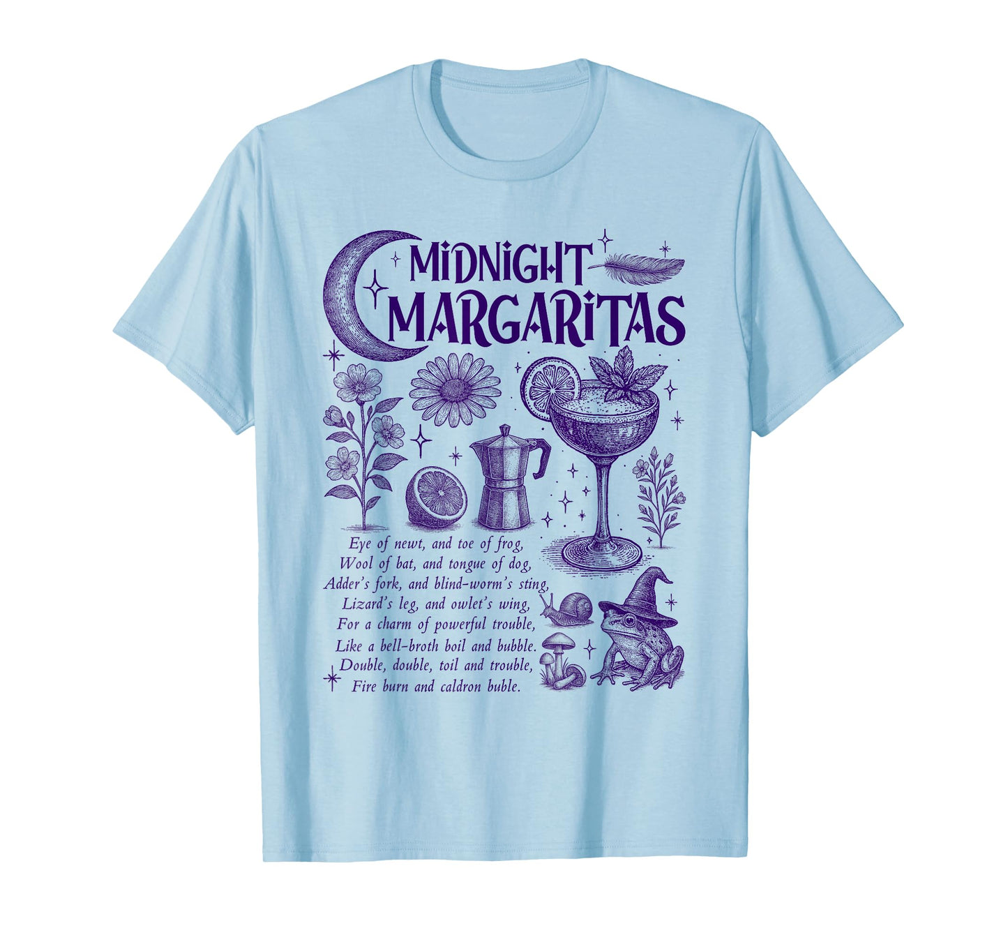 Funny Midnight Witch Margaritas Halloween Magical Cocktails T-Shirt