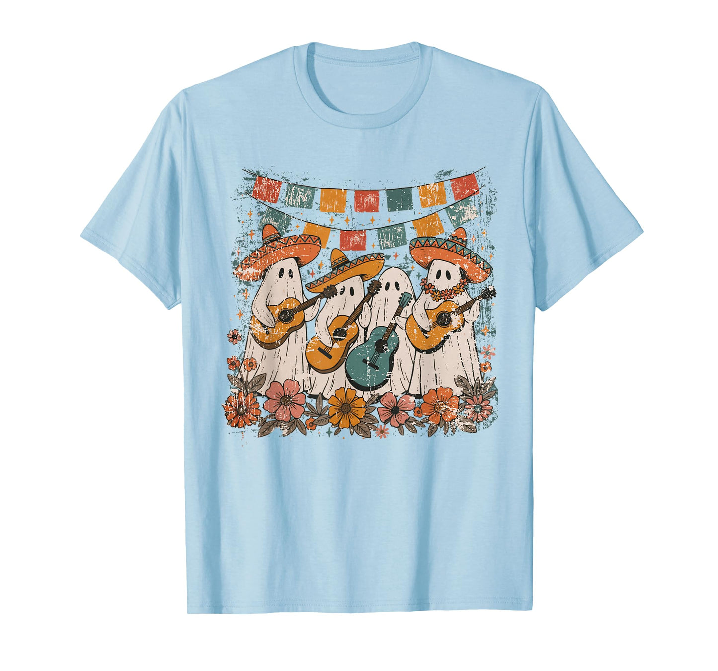 Spooky Boo Ghost Cinco De Mayo Halloween Vibes Mexican T-Shirt