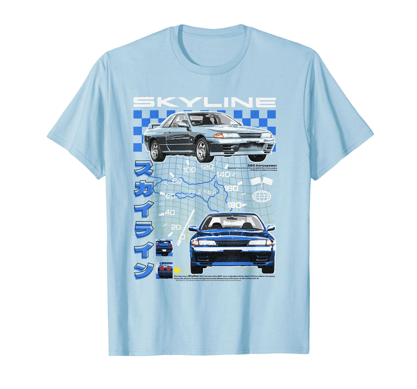 Nissan Skyline Vintage Ad Collage Sports Car T-Shirt
