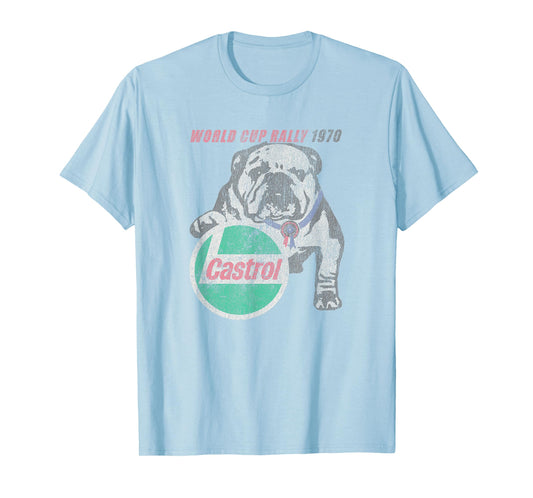 Castrol Vintage Logo T-Shirt - Men's Unisex Adults White Small Classic Fit Short Sleeve Crew Neck T-Shirt