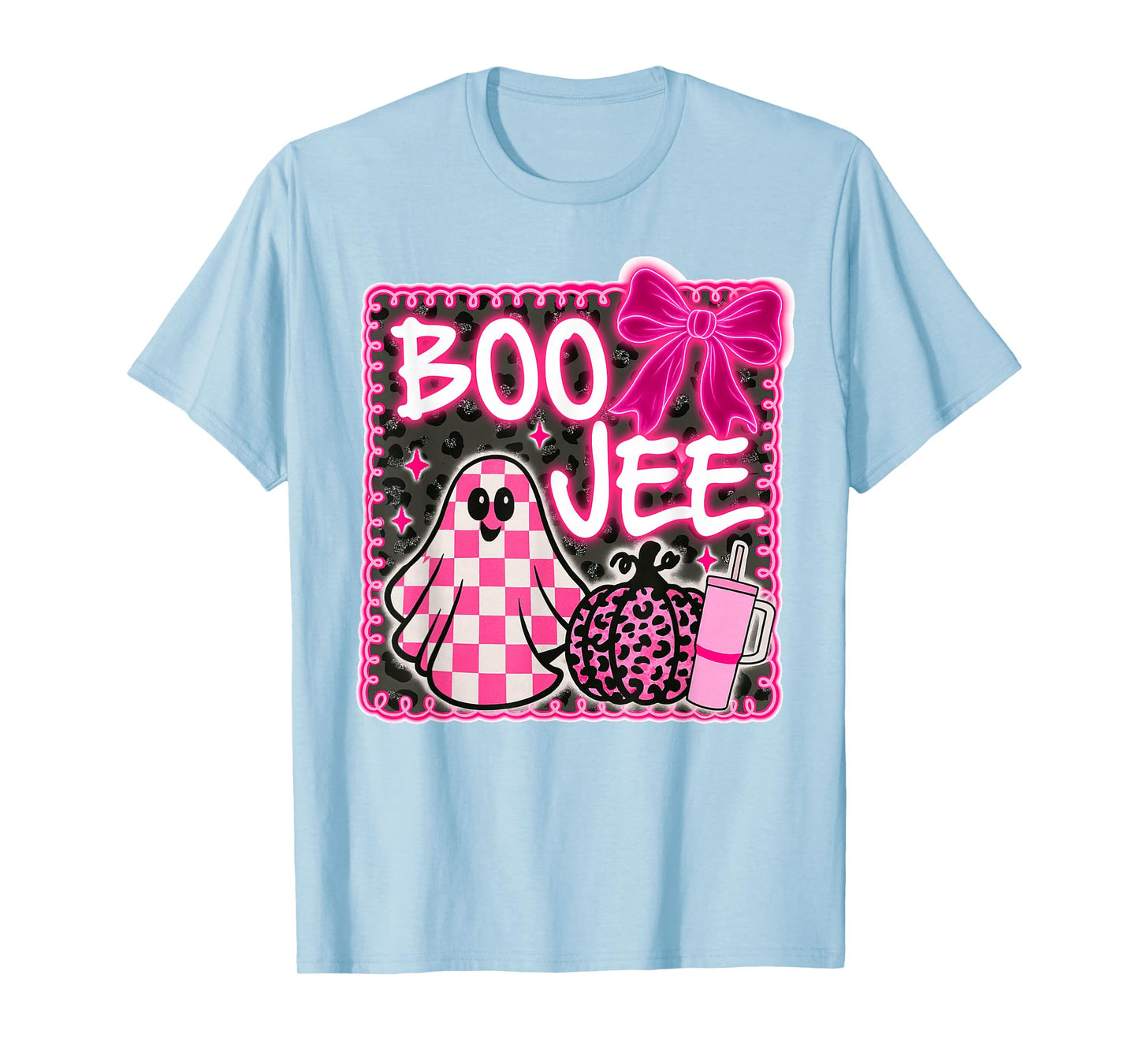 Boojee Halloween Boo Ghost Coquette Pumpkin Spooky Vibes T-Shirt