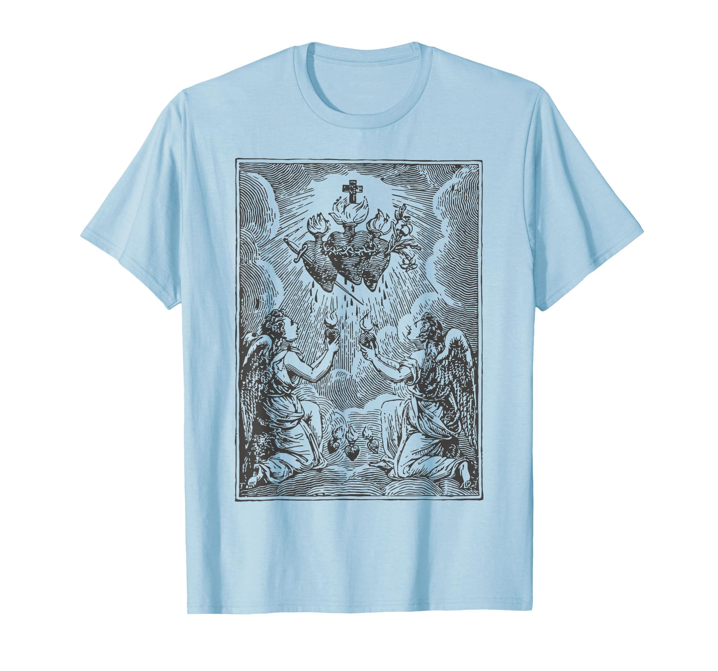 Sacred Heart of Jesus Immaculate Heart Mary Vintage Catholic T-Shirt