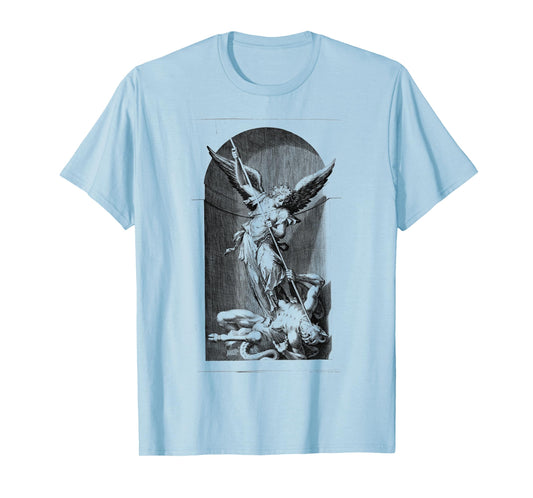 Saint Michael the Archangel Defeating Satan Christian T-Shirt