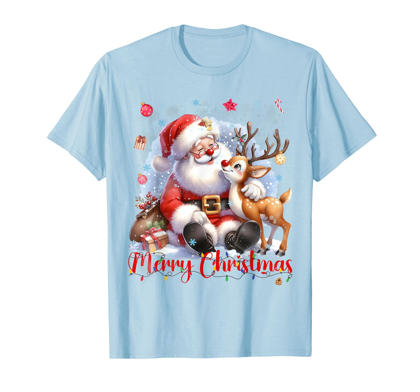 Merry Christmas Santa Rudolph Christmas Xmas Men Women T-Shirt