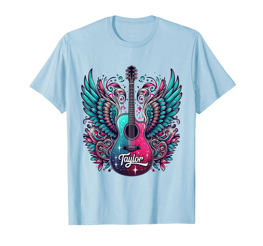 Girl Retro Taylor First Name Personalized Groovy 80's T-Shirt