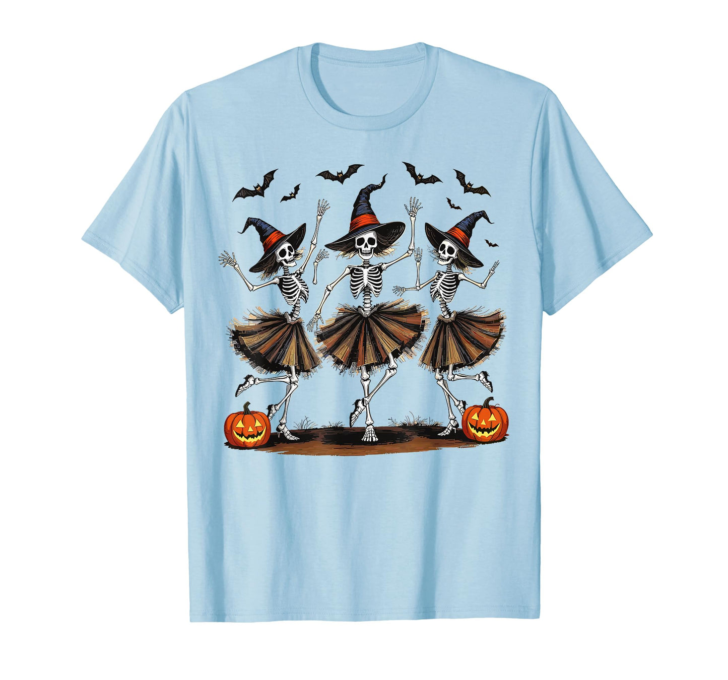 Dancing Skeleton Witches Halloween Costume Spooky Season T-Shirt