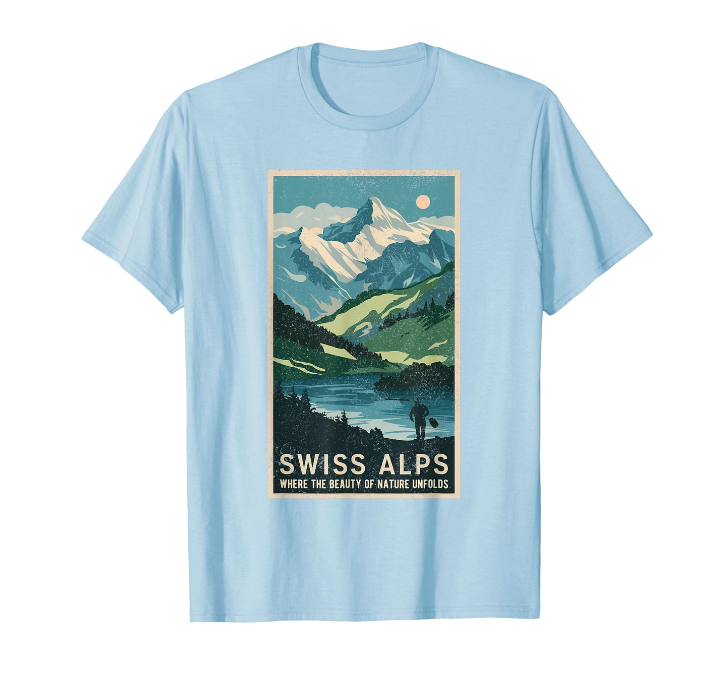 Vintage Travel Posters Swiss Alps Scenic Mountain Landscape T-Shirt