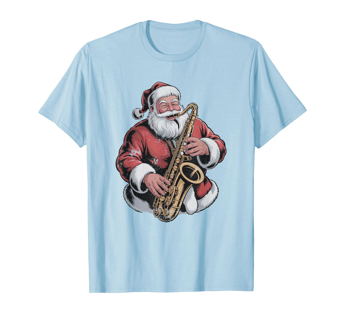 Santa Playing Saxophone Vintage 90s Chrismas Saxophonist T-Shirt