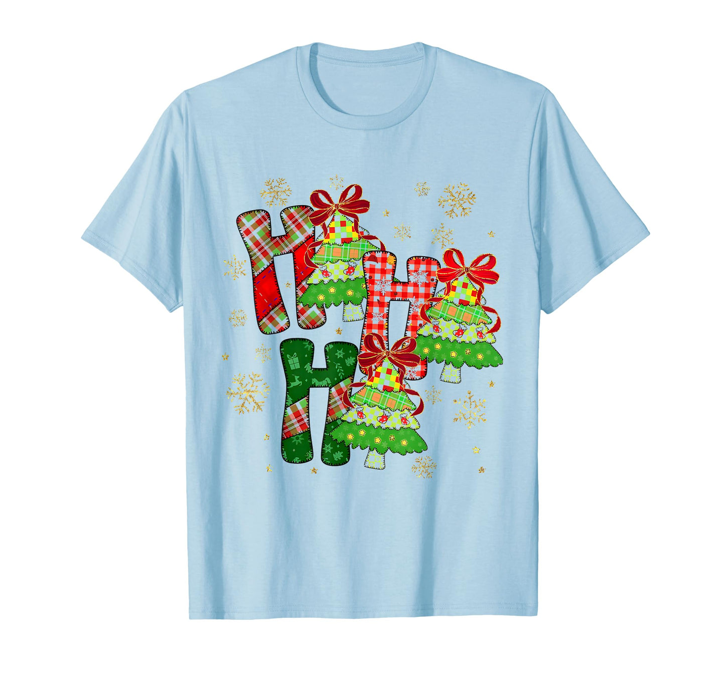HO HO HO Merry Christmas Coquette Bow Xmas Trees Holiday T-Shirt