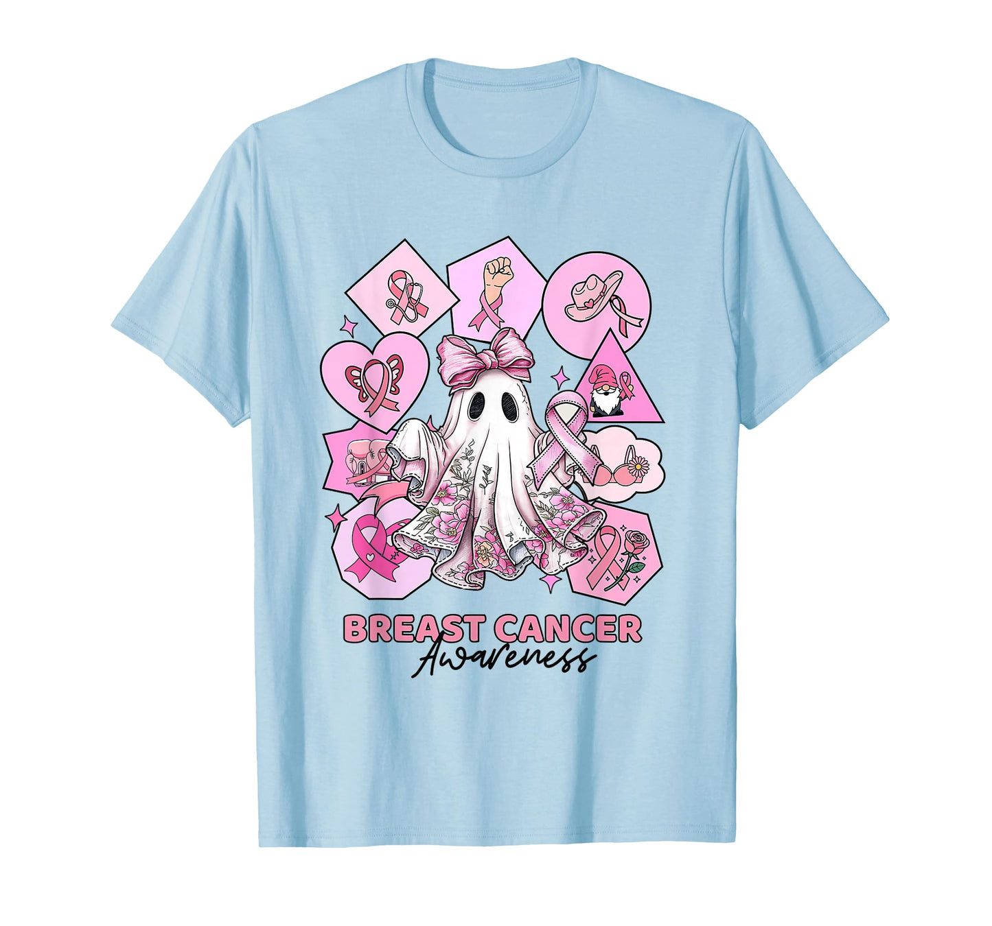 in October We Wear Pink Breast Cancer Awareness Pink Ribbon T-Shirt