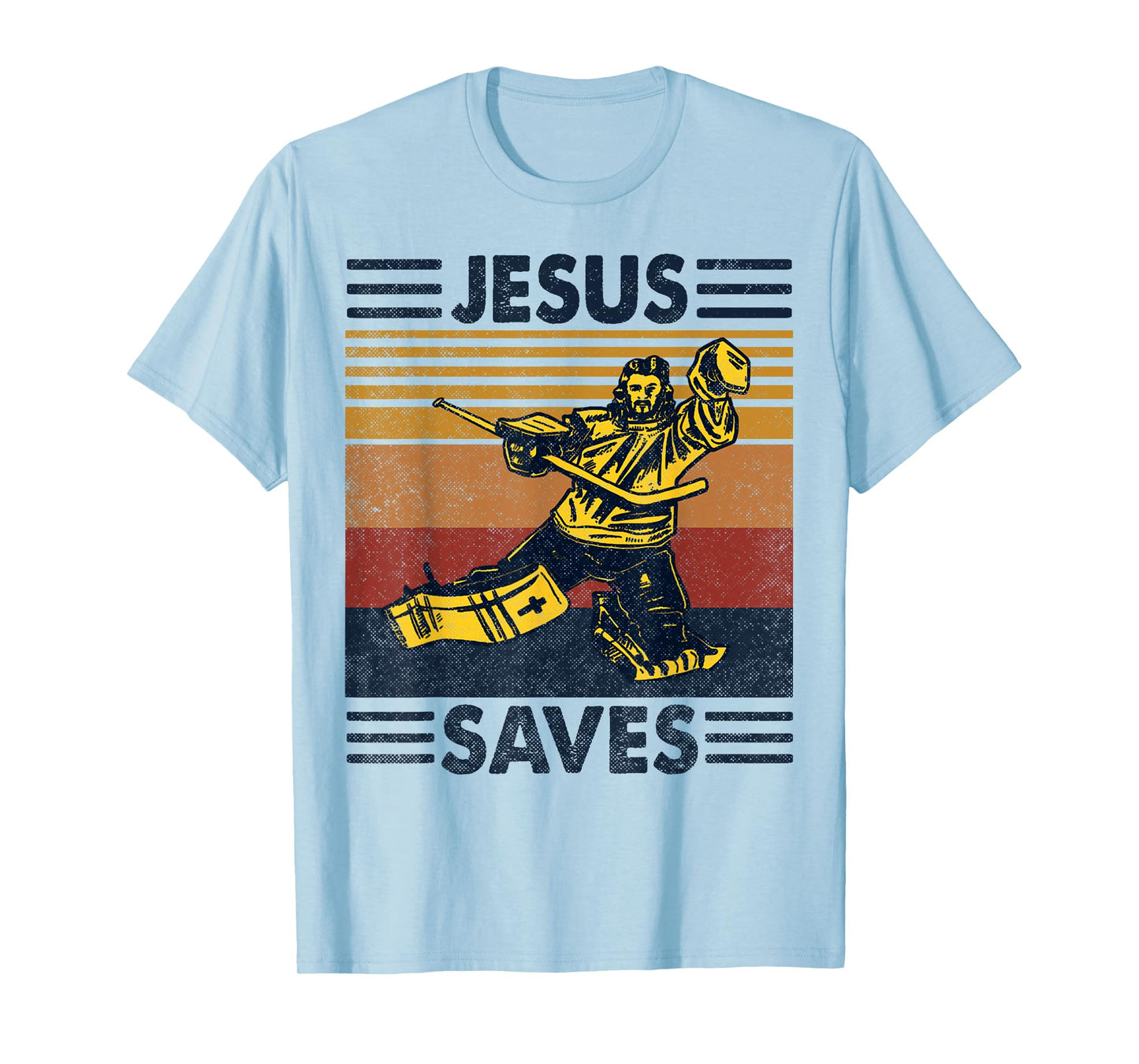 Jesus Saves Ice Hockey Goalie Sport Religious Christian Gift T-Shirt