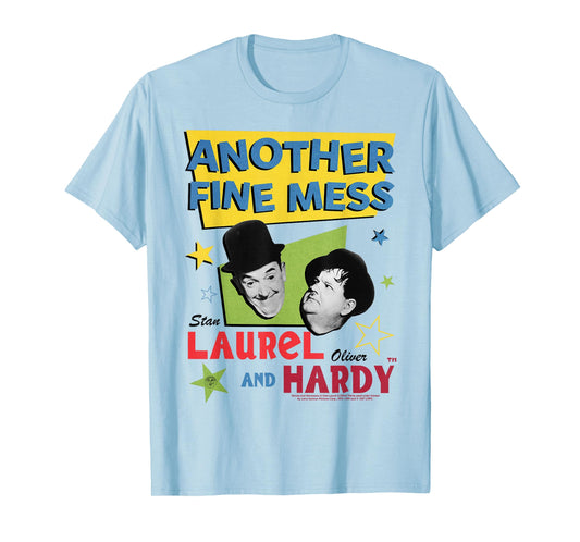 Laurel & Hardy Another Fine Mess Retro Stars Poster Art T-Shirt