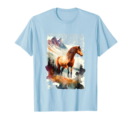 Majestic Horse In Mountain Landscape T-Shirt