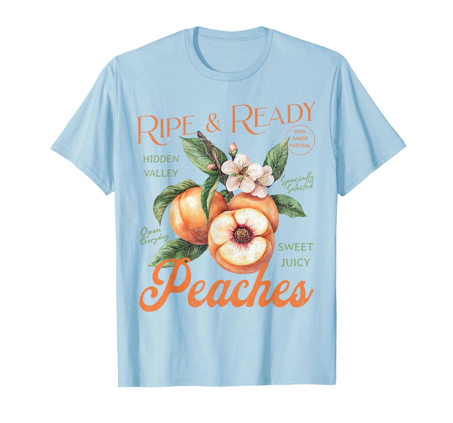 Fresh Peaches Natural Organic Locally Farm Summer Peachy T-Shirt