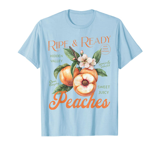 Fresh Peaches Natural Organic Locally Farm Summer Peachy T-Shirt