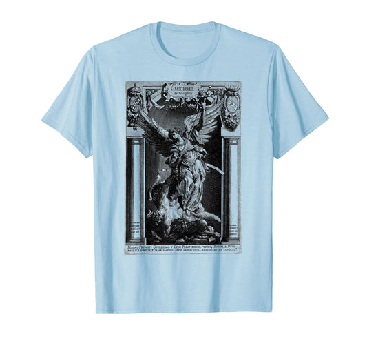 Saint Michael the Archangel Defeating Satan Christian T-Shirt