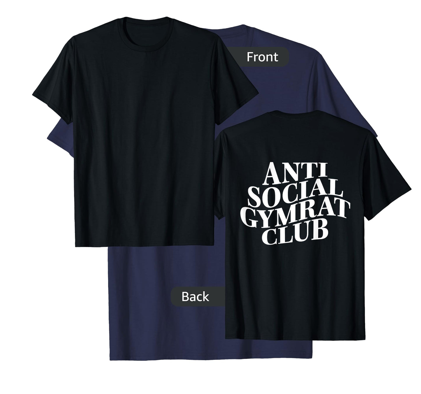 Gym workout "Anti Social Gym Rat" back bodybuilding fitness T-Shirt