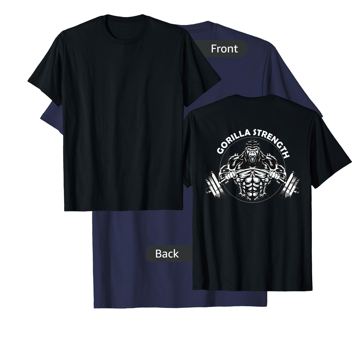 Gym Beast Gorilla Strength Apparel T-Shirt - Men's Classic Gym T-Shirt - Black - Small - Short Sleeve - Crew Neck - Classic Fit - Imported