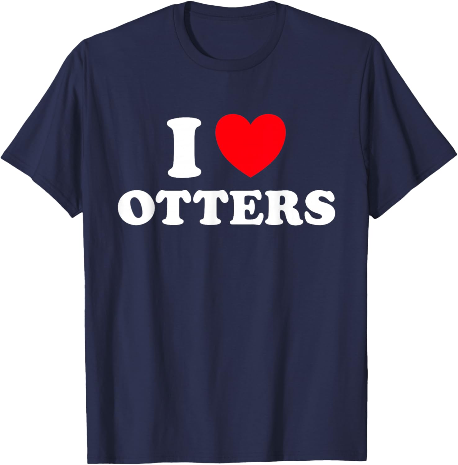 Otter Heart Funny Cute Favorite Sea River Water Animal Fan T-Shirt - T-Shirt | Navy