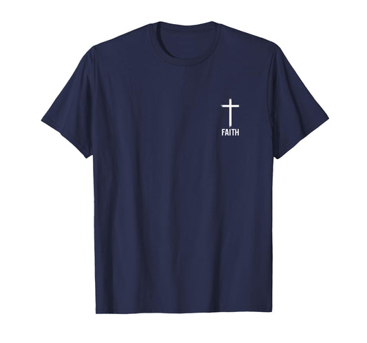 Faith Small Cross Christian Minimalist Religious for Family T-Shirt