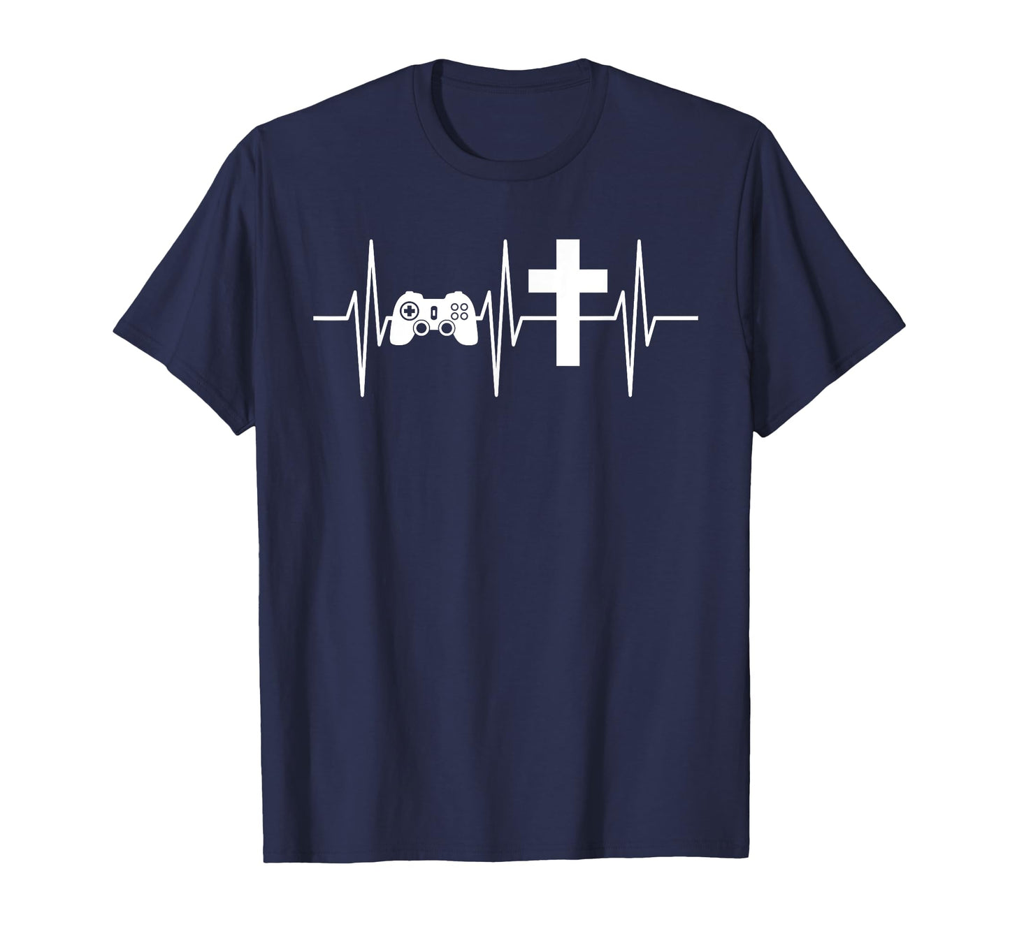 Christian Gamer Shirt Religious Jesus Gaming Heartbeat T-Shirt