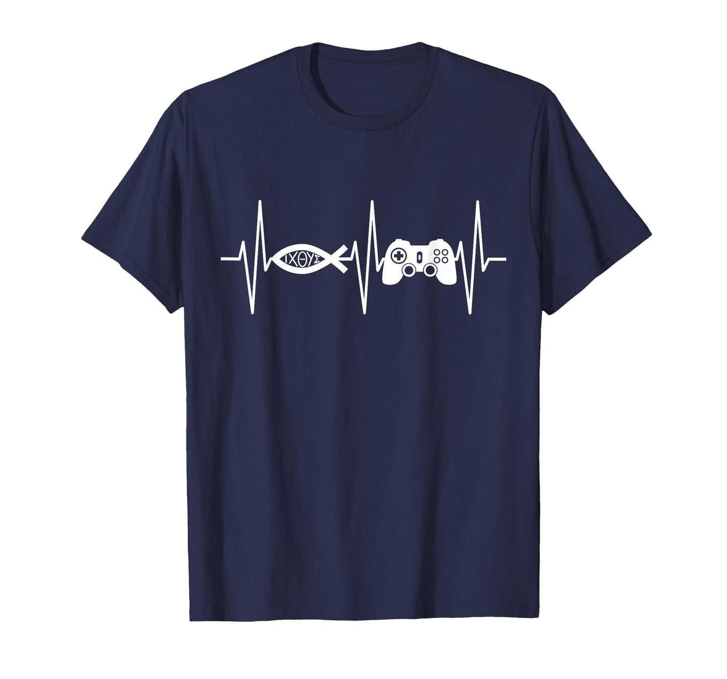 Christian Gamer Shirt Video Gaming Ichthys Jesus Fish Symbol T-Shirt
