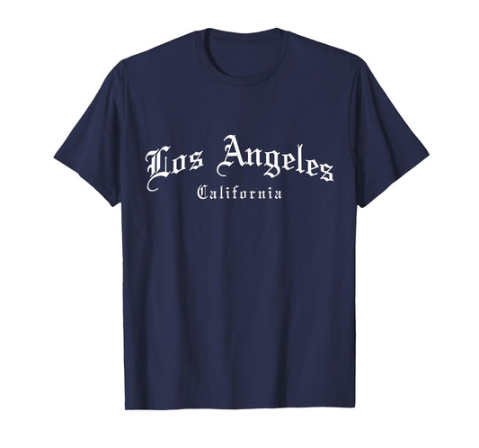 Los Angeles California LA Vintage Old School English Font T-Shirt