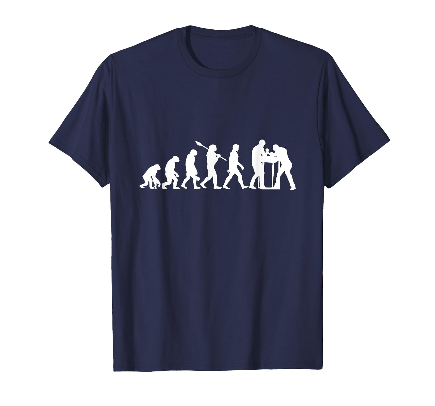Funny Arm Wrestling Gift Idea For Men And Women Arm Wrestling Evolution T-Shirt - Black, Unisex-Adults, Short Sleeve, T-Shirt, Small, Modern, Black